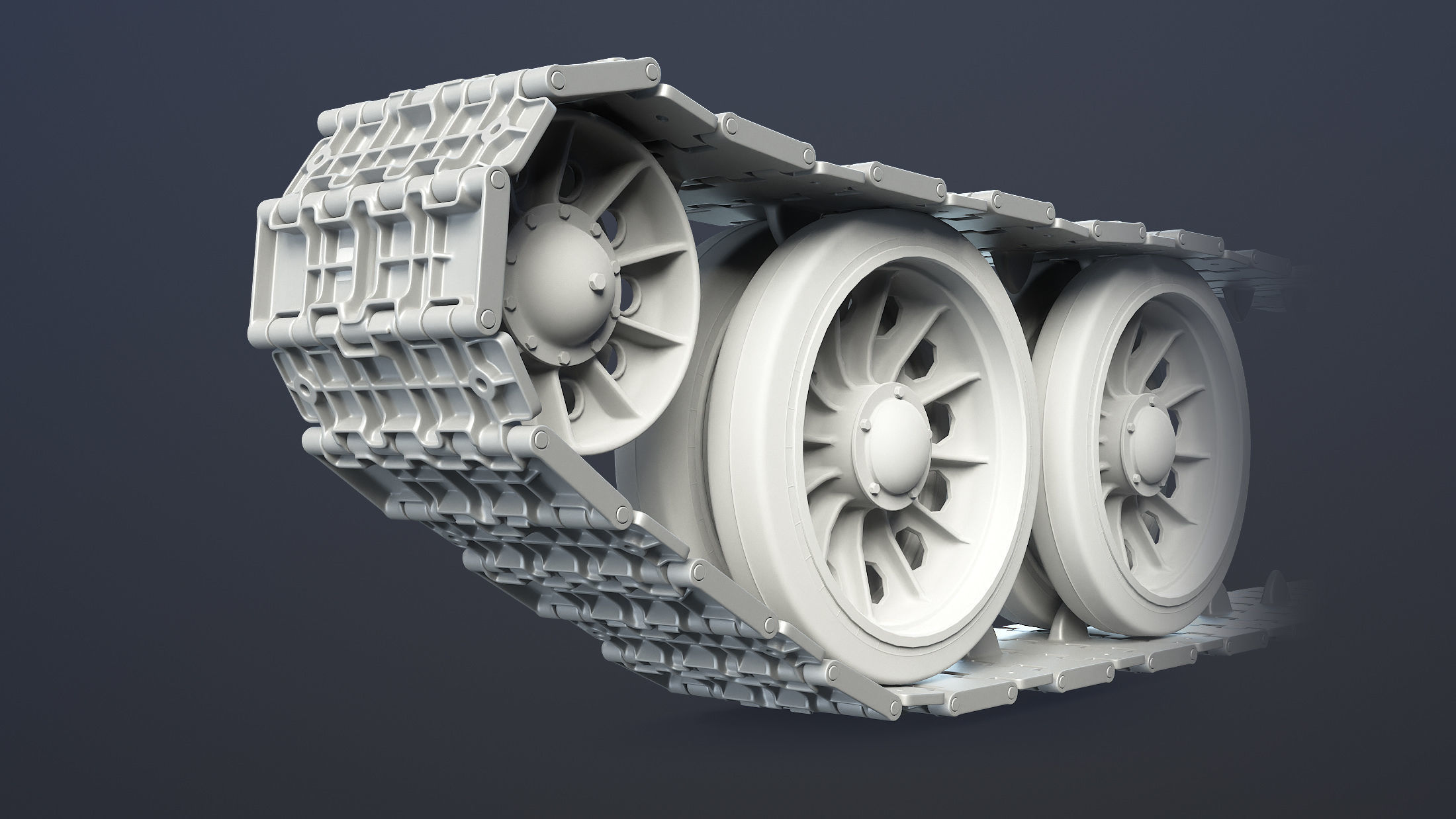 T-34 Tank Tracks Set Low-poly 3D model_2