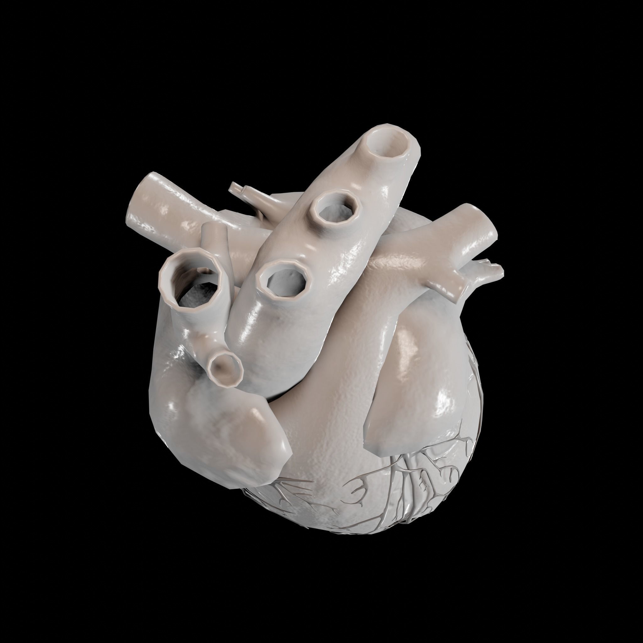 Animated human heart Low-poly 3D model_6