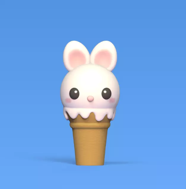 Bunny Ice cream 3D print model_0