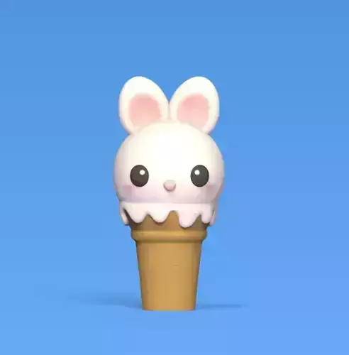 Bunny Ice cream 3D print model