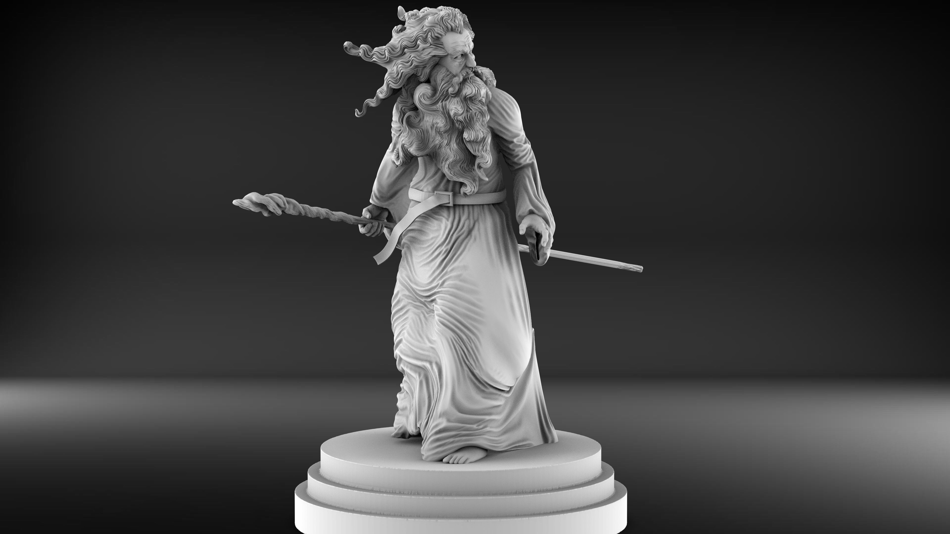 Gandalf  Ian McKellen from the lord of the ring 3D print model_4