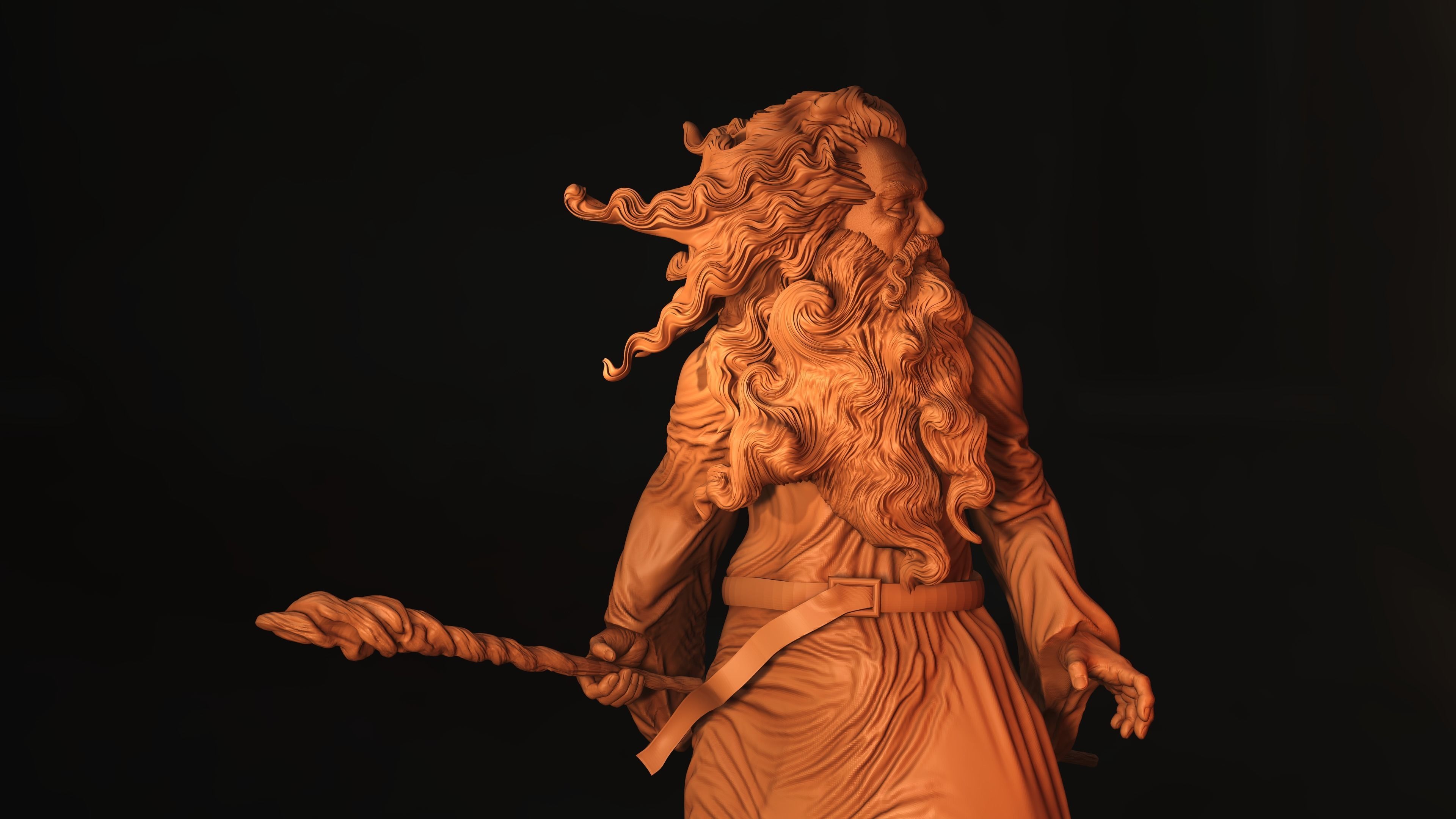 Gandalf  Ian McKellen from the lord of the ring 3D print model_8