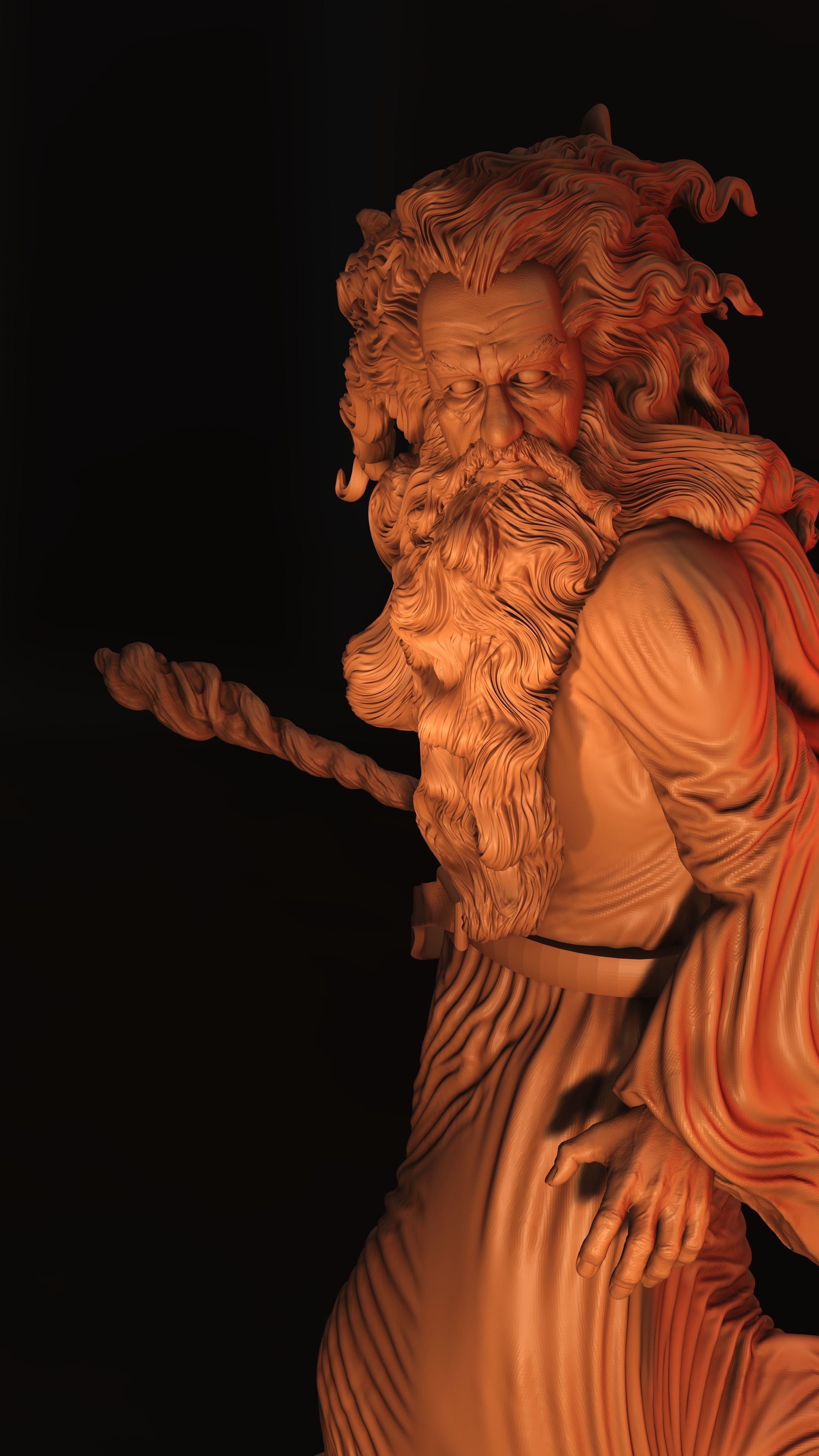 Gandalf  Ian McKellen from the lord of the ring 3D print model_10