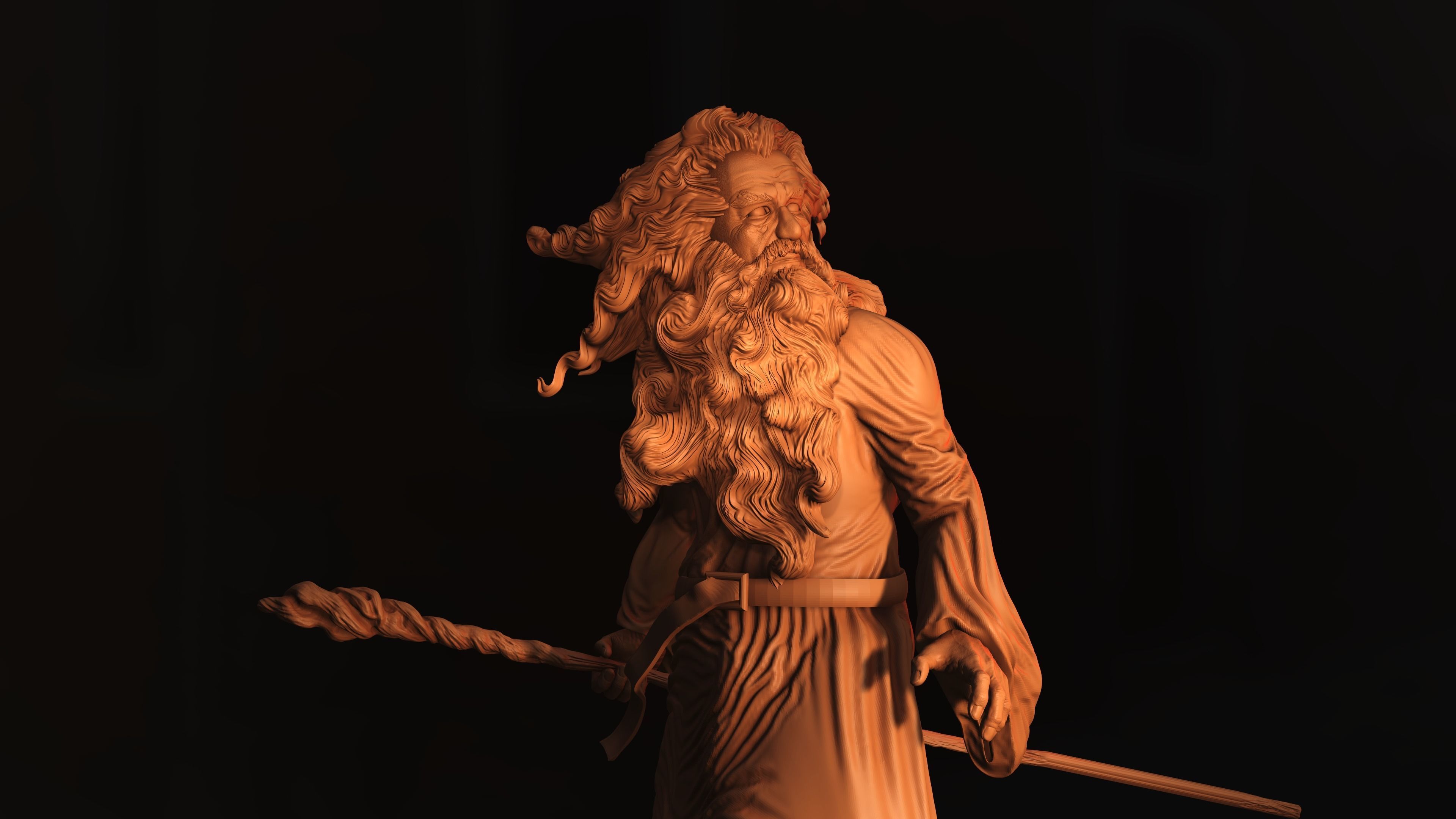 Gandalf  Ian McKellen from the lord of the ring 3D print model_9