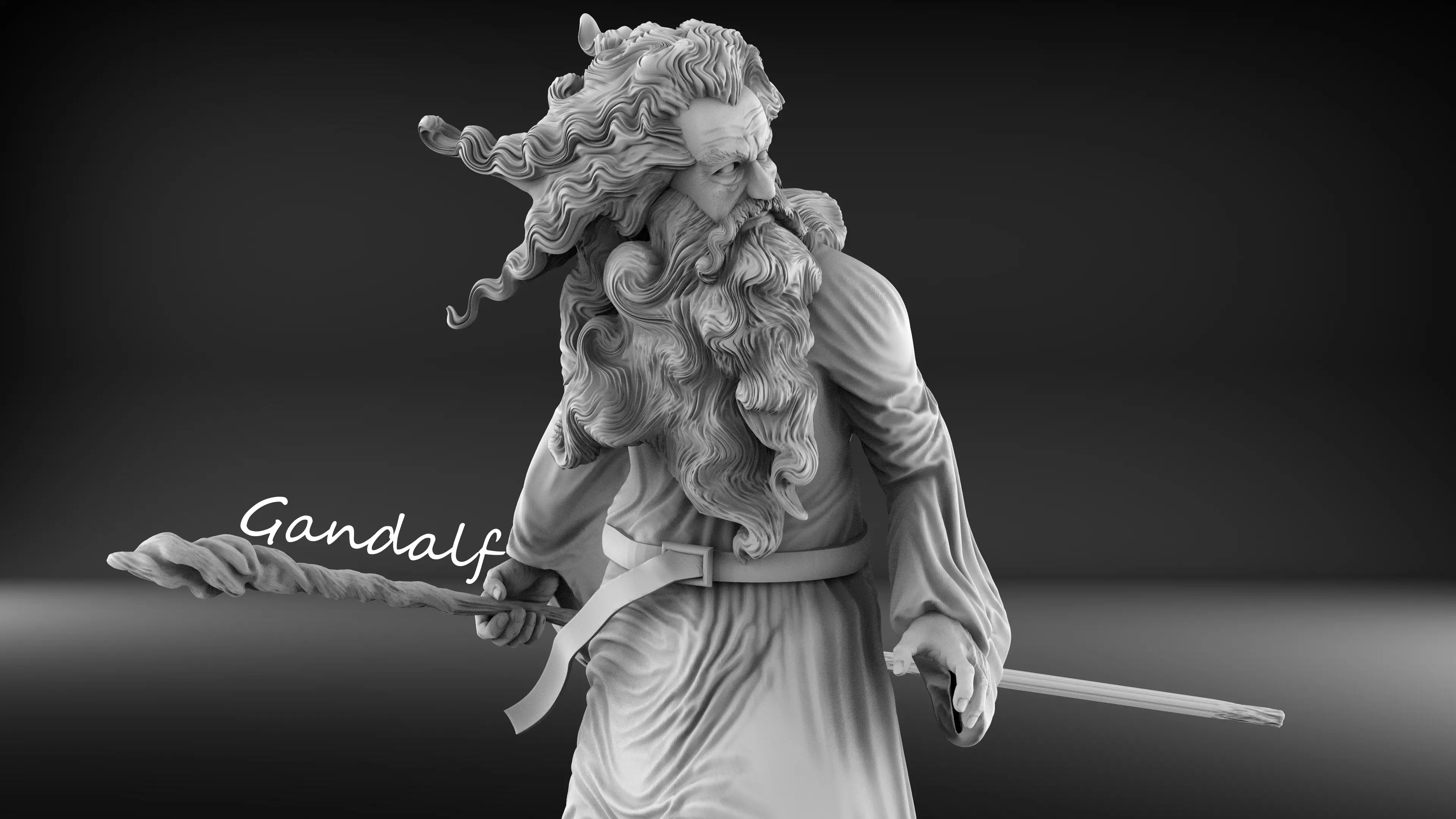 Gandalf  Ian McKellen from the lord of the ring 3D print model_0
