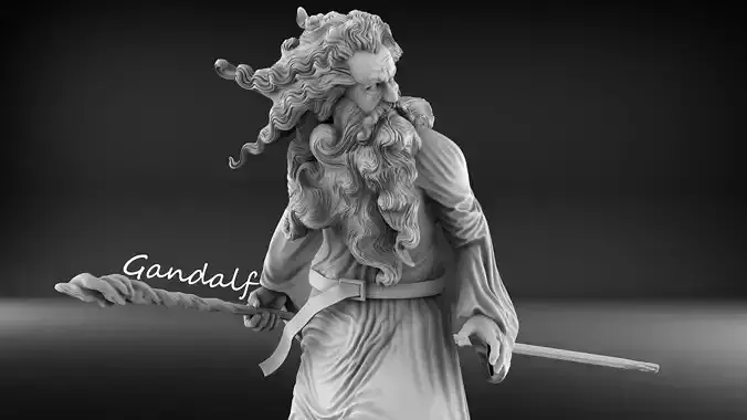 Gandalf  Ian McKellen from the lord of the ring 3D print model