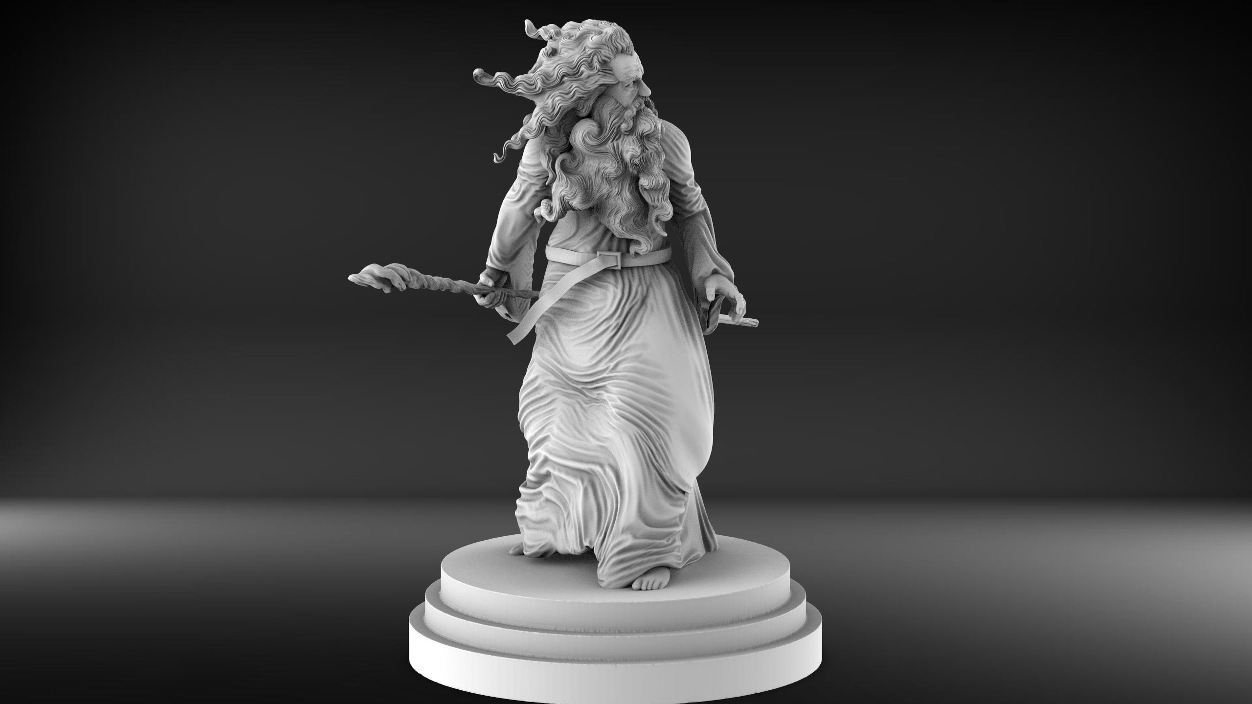 Gandalf  Ian McKellen from the lord of the ring 3D print model_2
