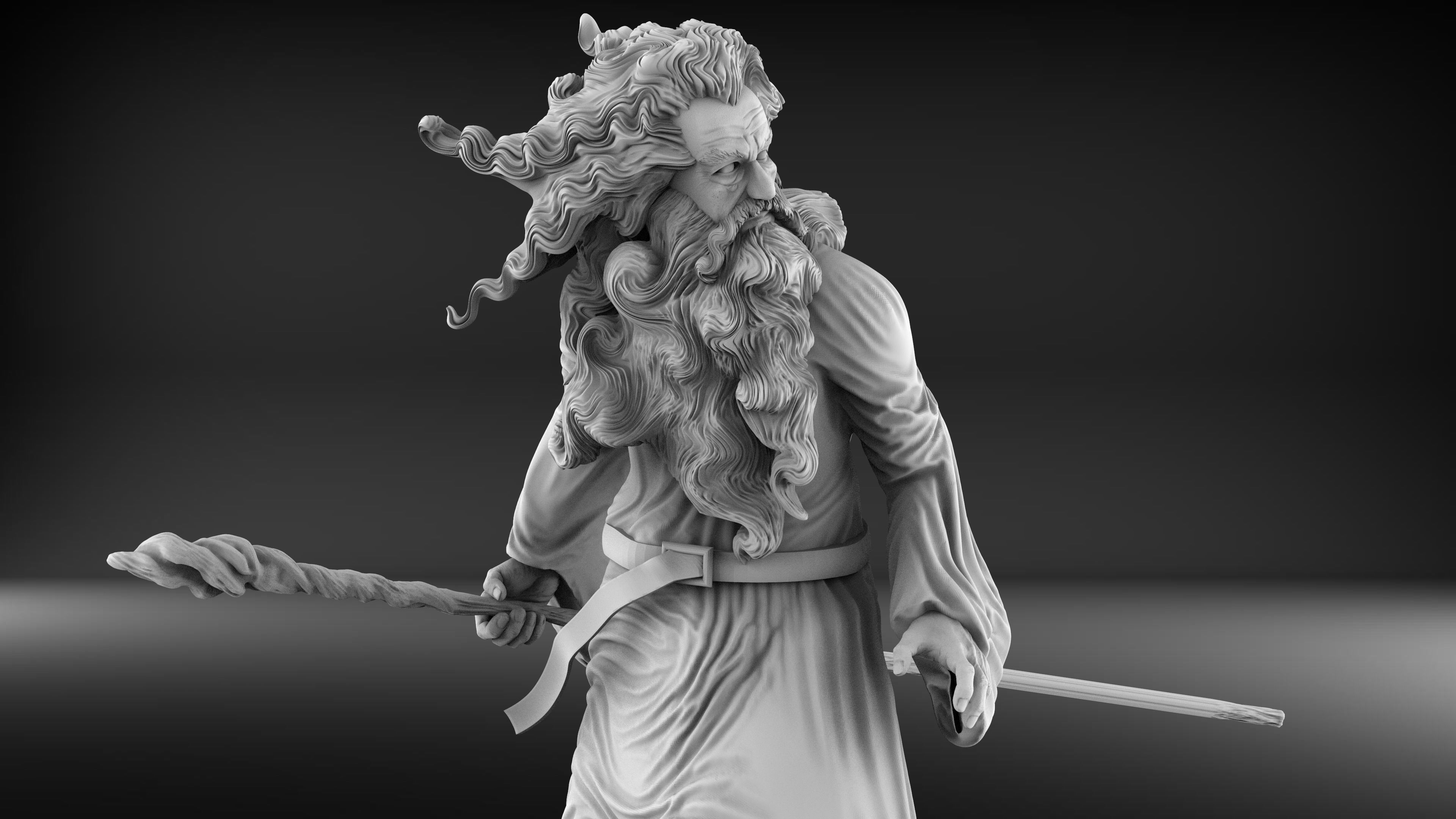 Gandalf  Ian McKellen from the lord of the ring 3D print model_5