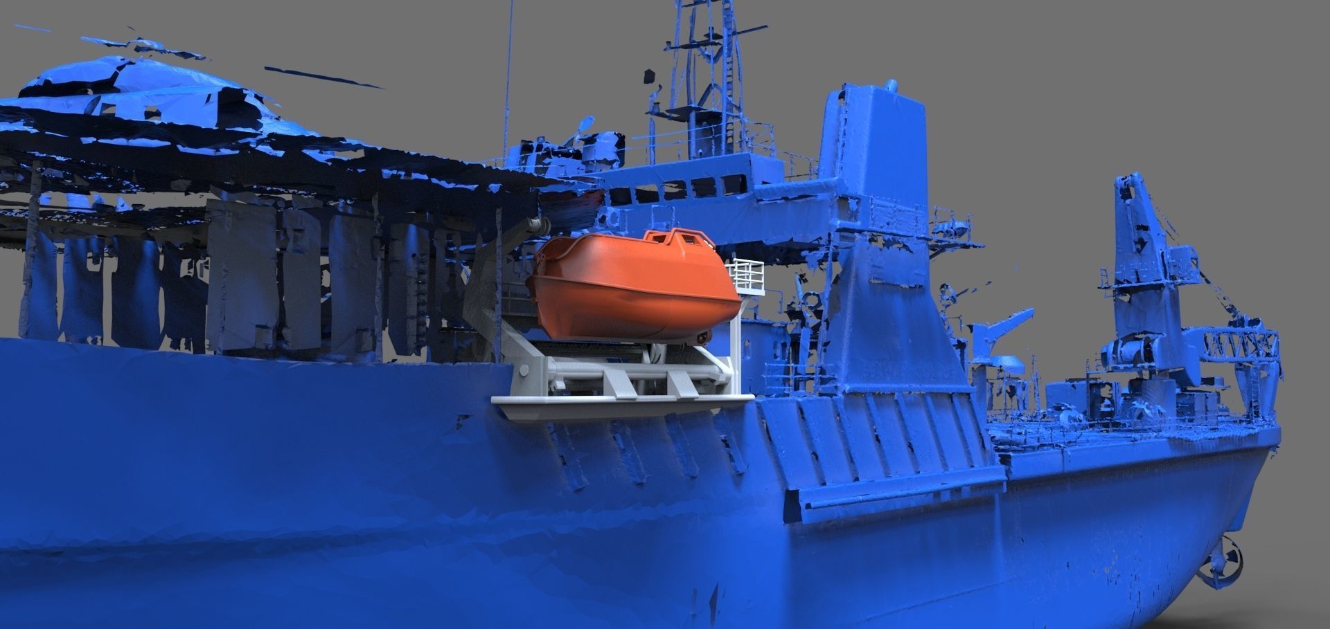 Lifeboat type A with davit for Seabex One 3D print model_2