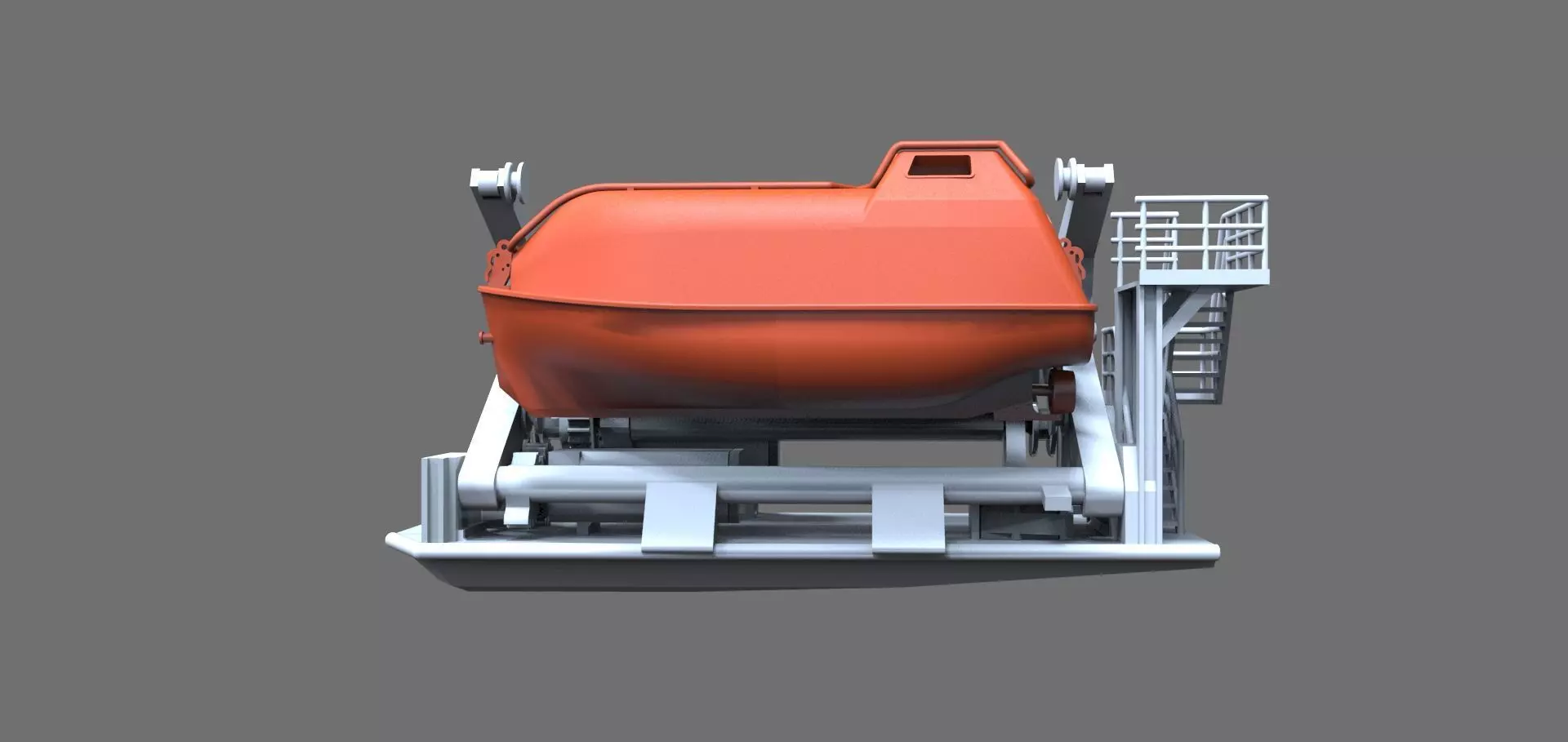 Lifeboat type A with davit for Seabex One 3D print model_0