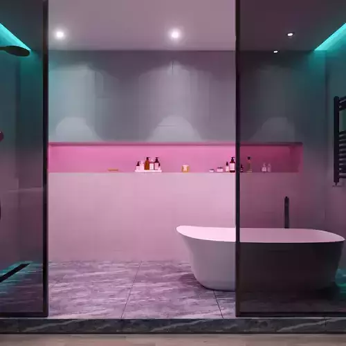 Bathroom modern with lighting