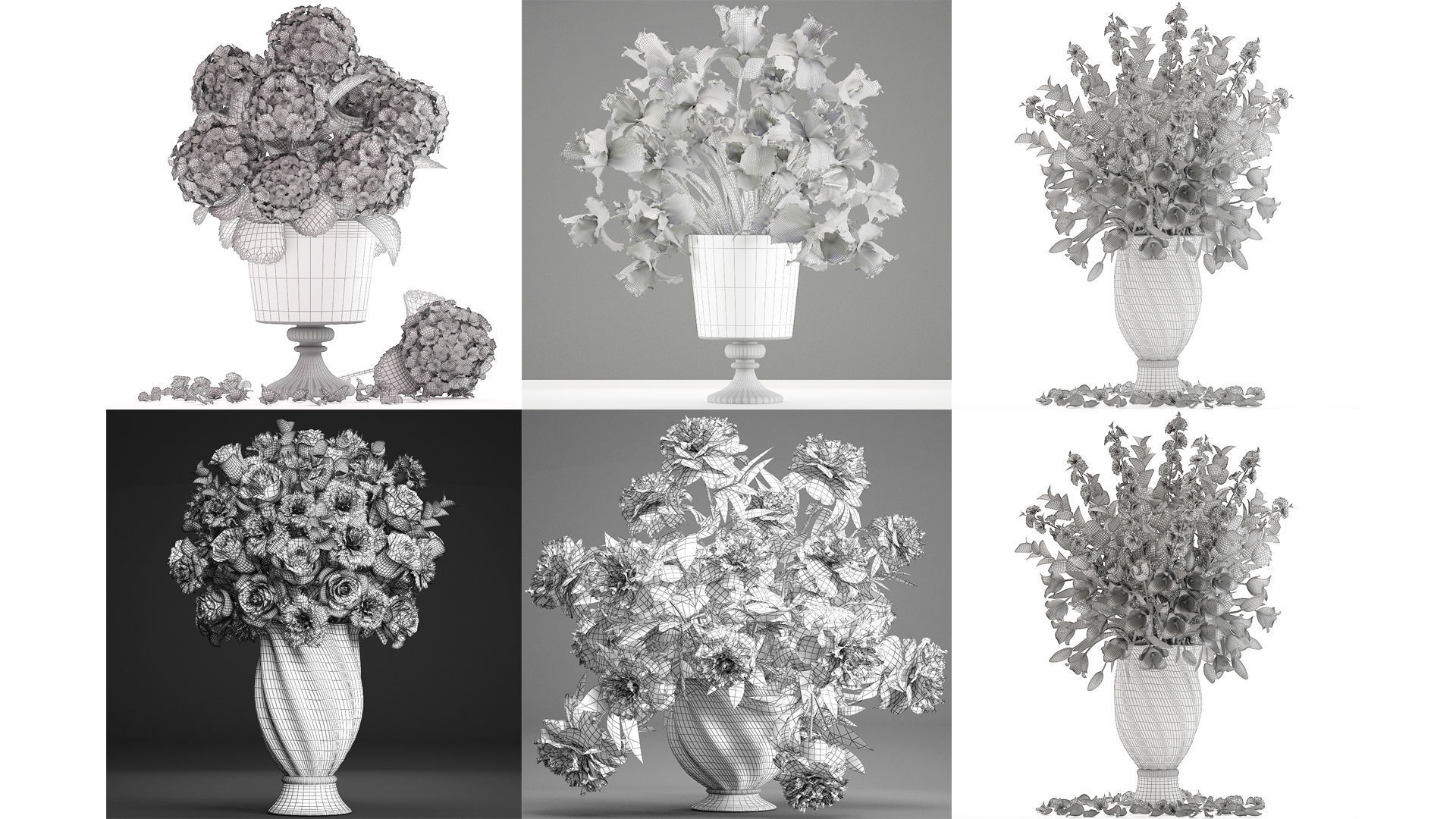 Collection of bouquets 30 pieces 3D model_29