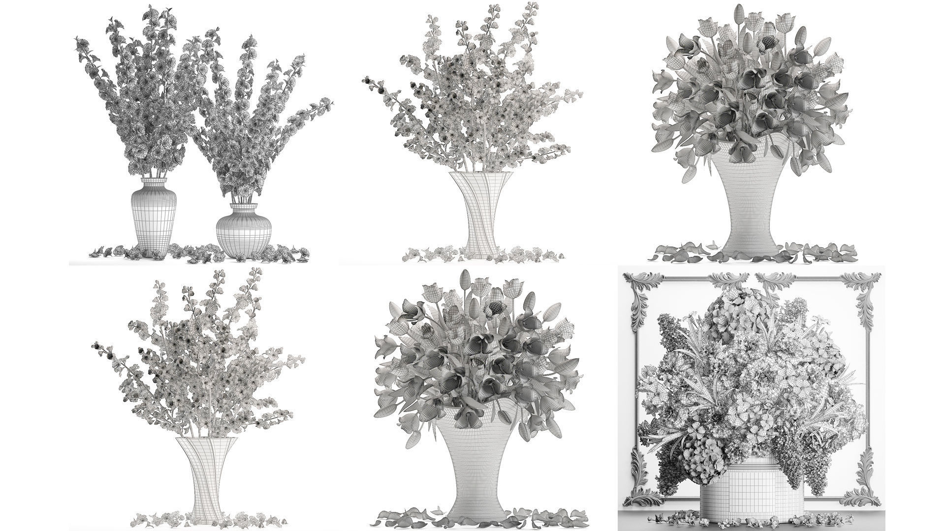 Collection of bouquets 30 pieces 3D model_32