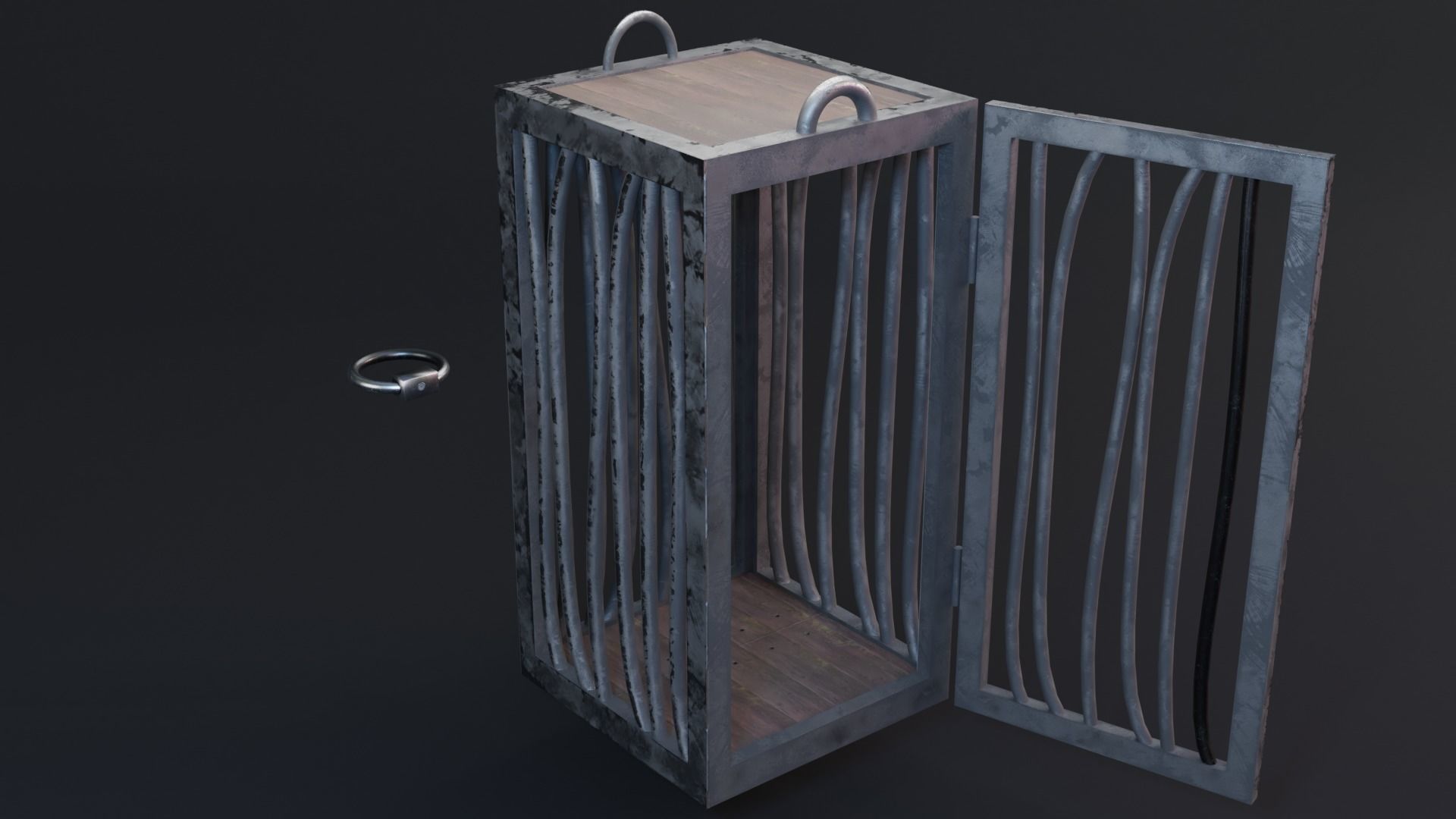 Medieval Cage Game Ready Low Poly 3D Model  Low-poly 3D model_1