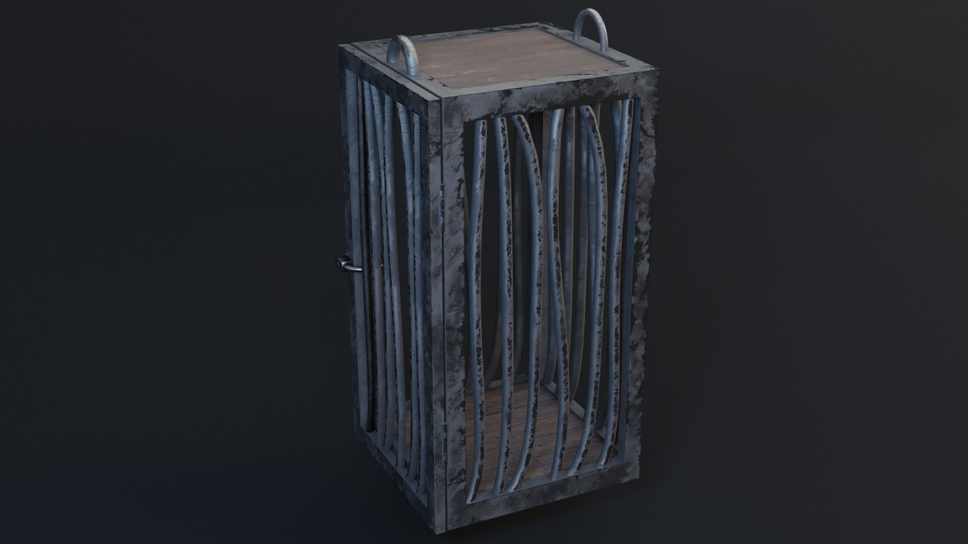 Medieval Cage Game Ready Low Poly 3D Model  Low-poly 3D model_2