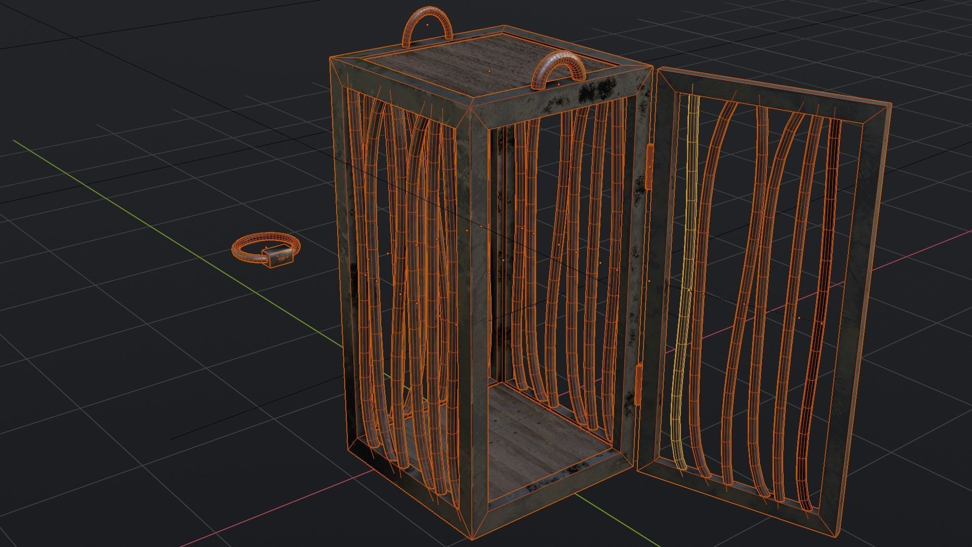 Medieval Cage Game Ready Low Poly 3D Model  Low-poly 3D model_4
