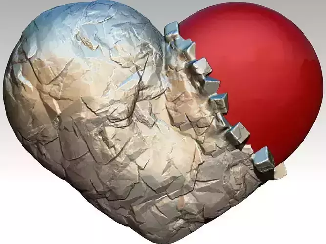 Stone Rock Love Heart Pendant