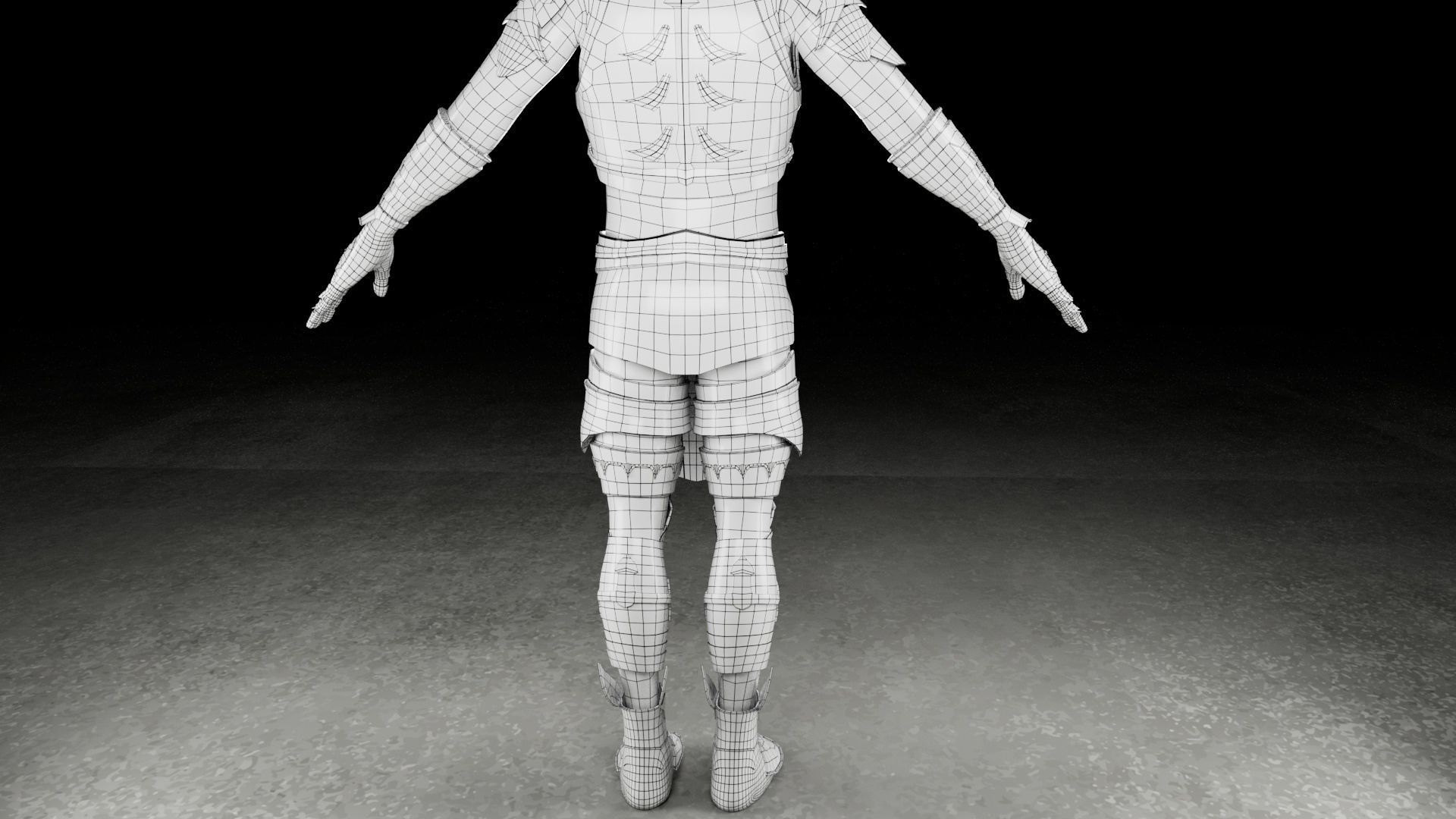 Warrior 3D model knight in armor Low-poly 3D model_10