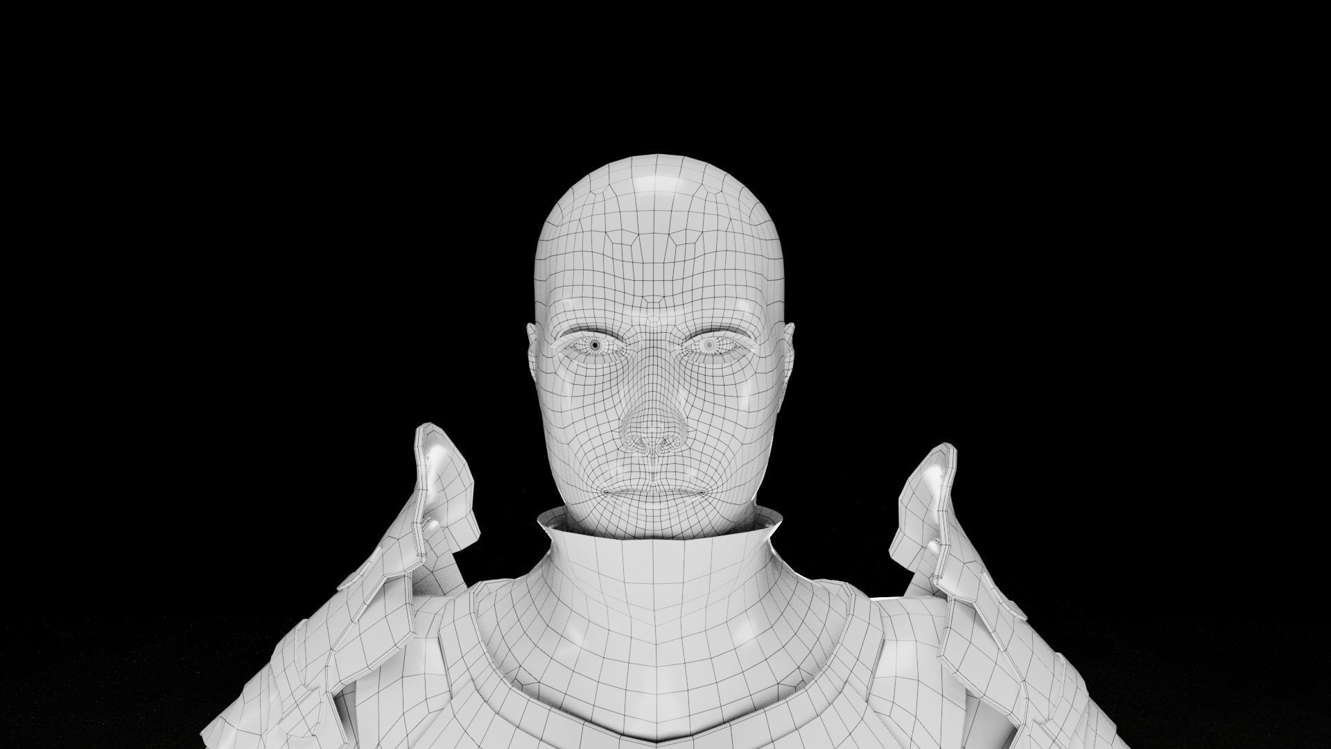 Warrior 3D model knight in armor Low-poly 3D model_11