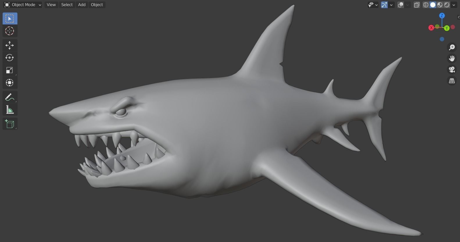 Stylized Shark rigged 3D model_7