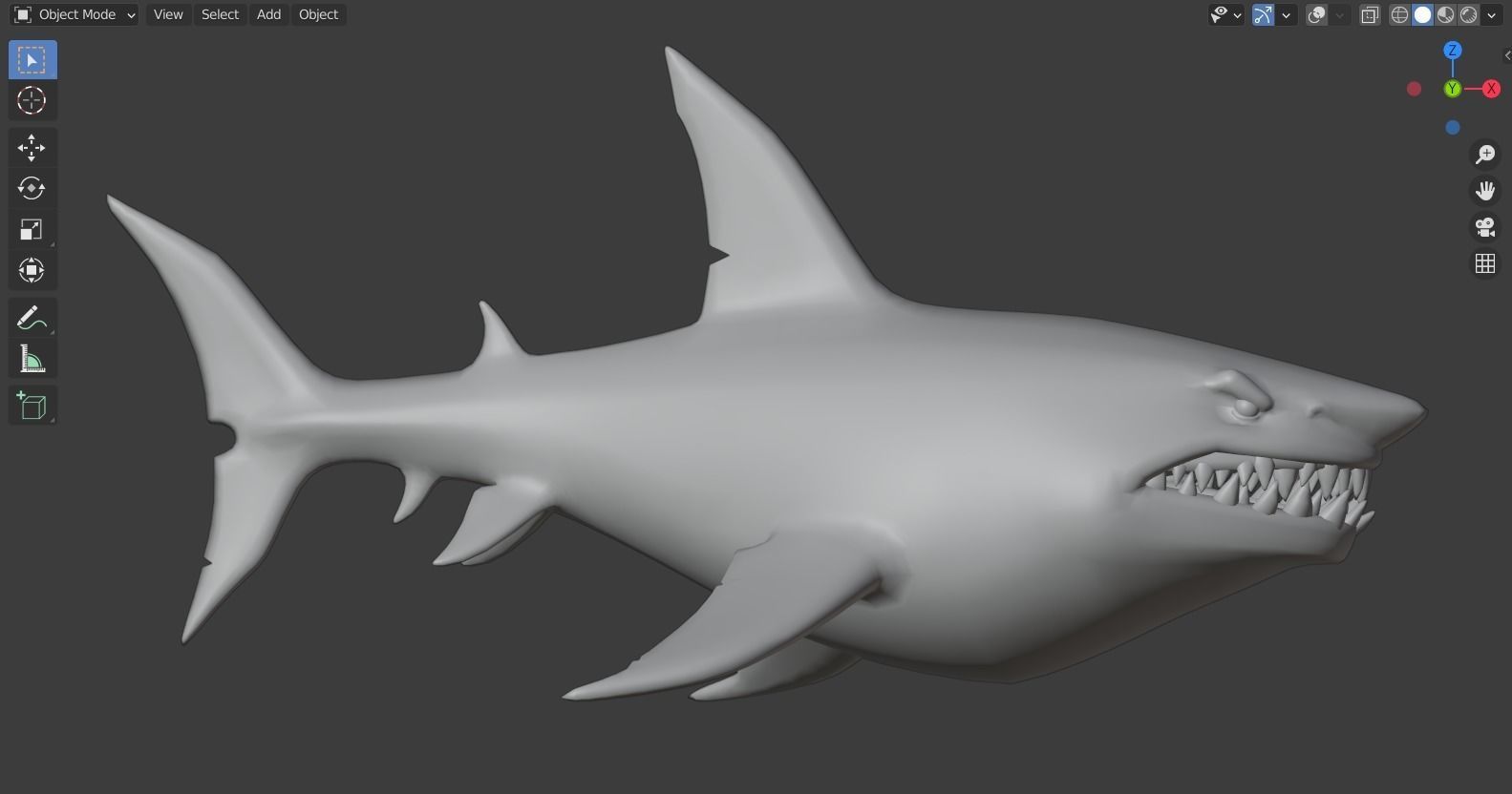 Stylized Shark rigged 3D model_3