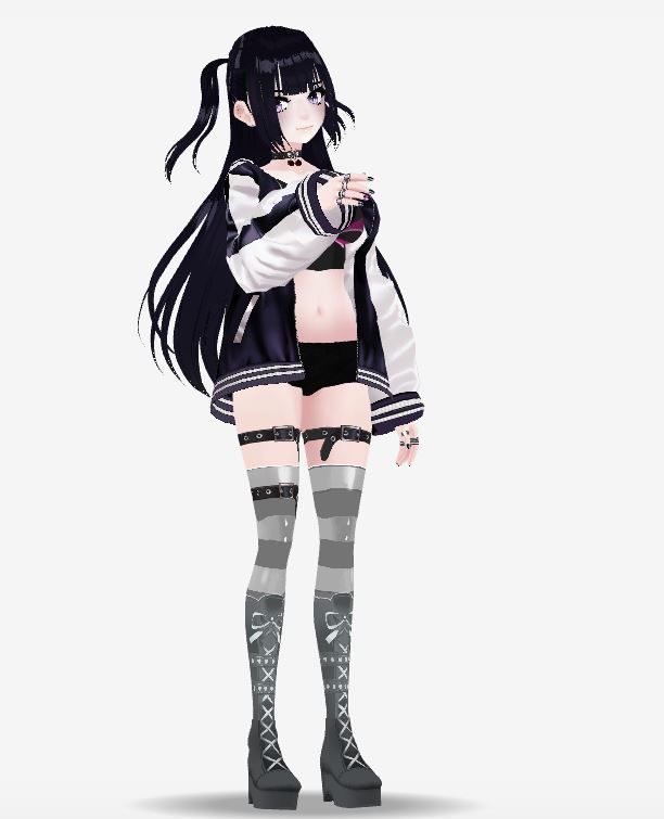 cute anime girl character c11 Low-poly 3D model_1