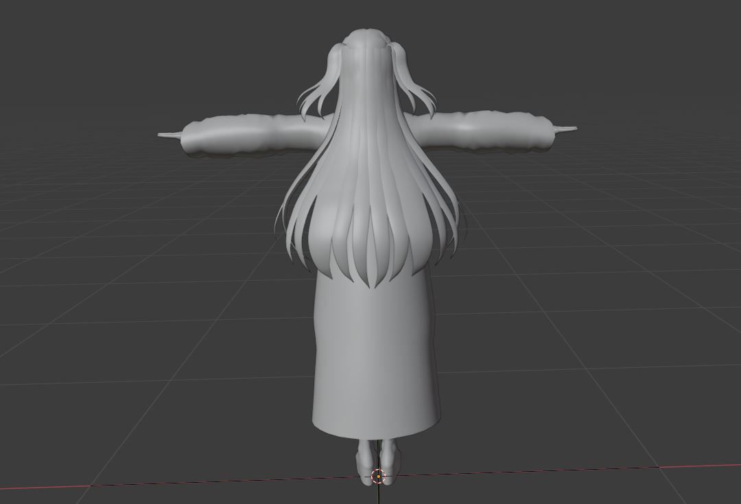 cute anime girl character c11 Low-poly 3D model_12