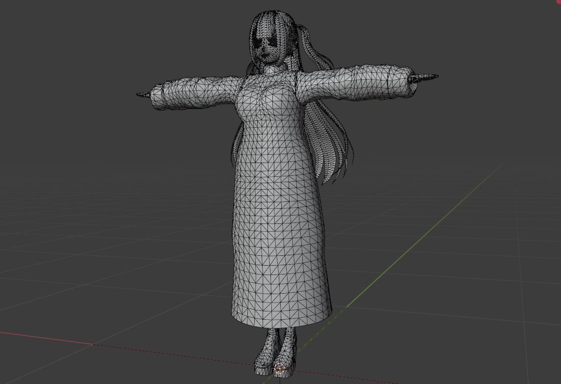 cute anime girl character c11 Low-poly 3D model_8