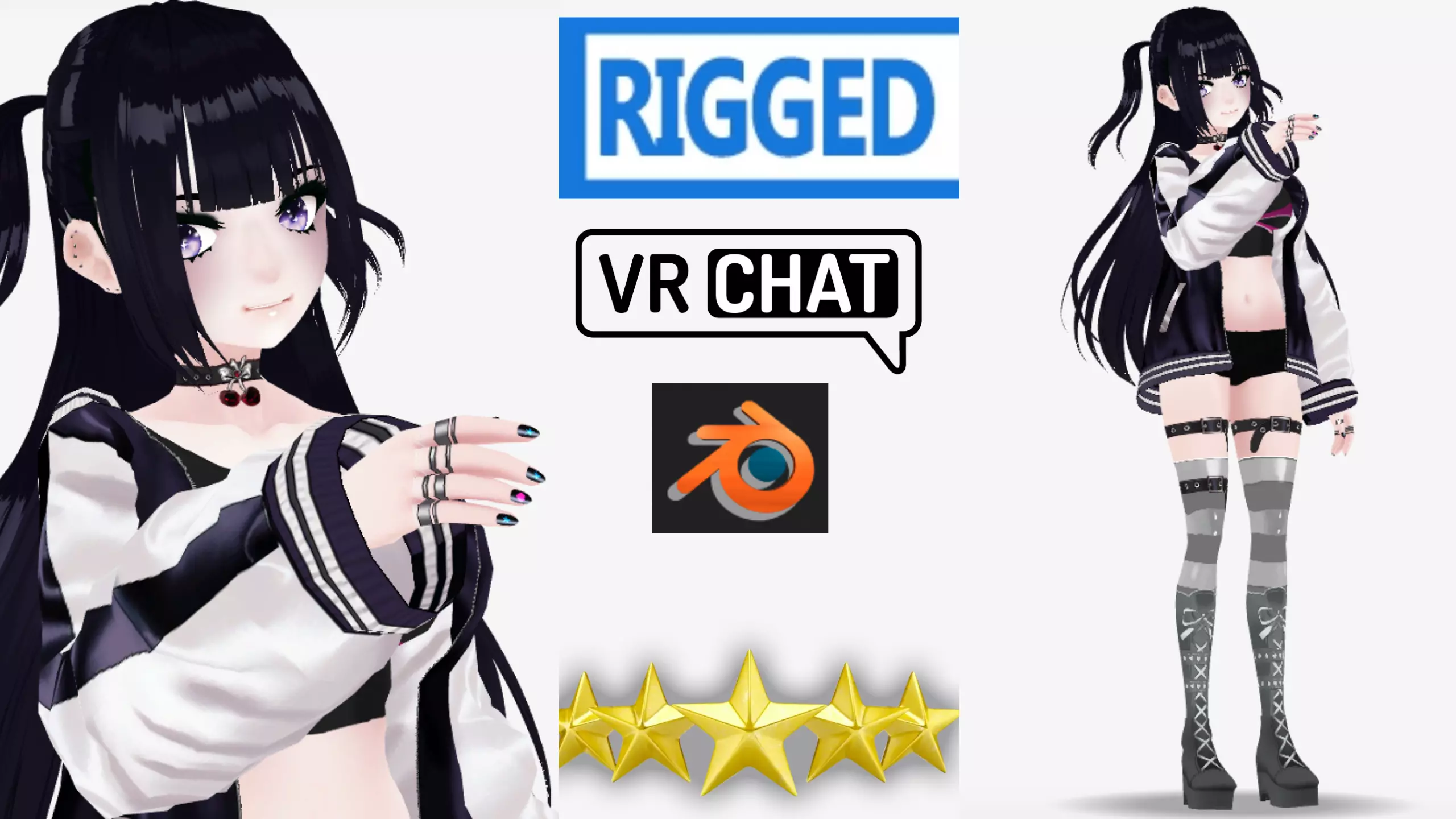 cute anime girl character c11 Low-poly 3D model_0