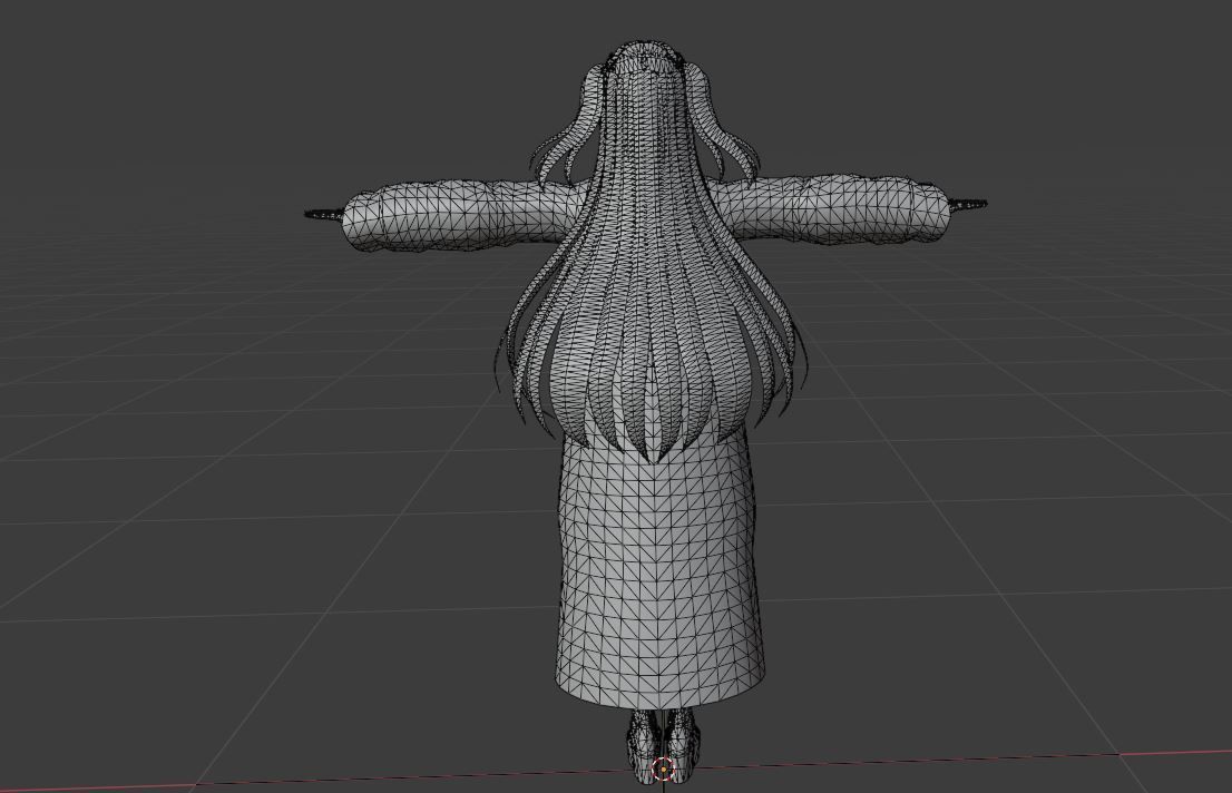 cute anime girl character c11 Low-poly 3D model_13