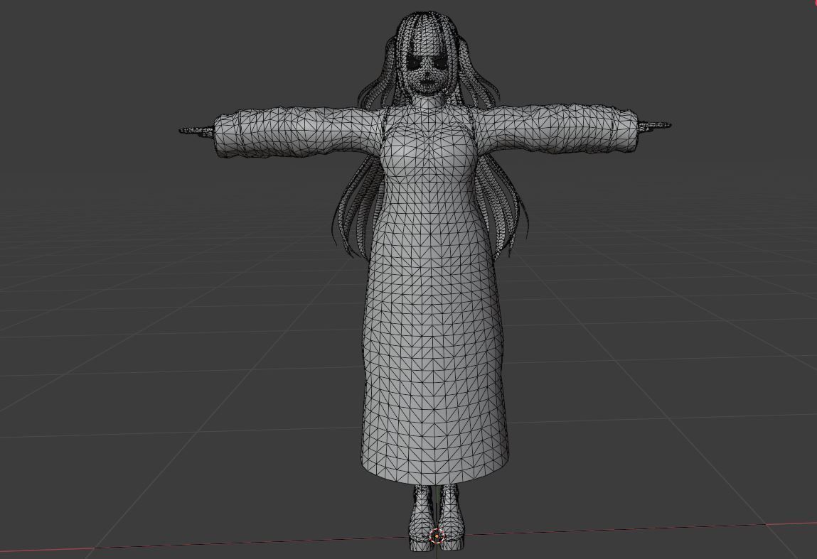 cute anime girl character c11 Low-poly 3D model_10