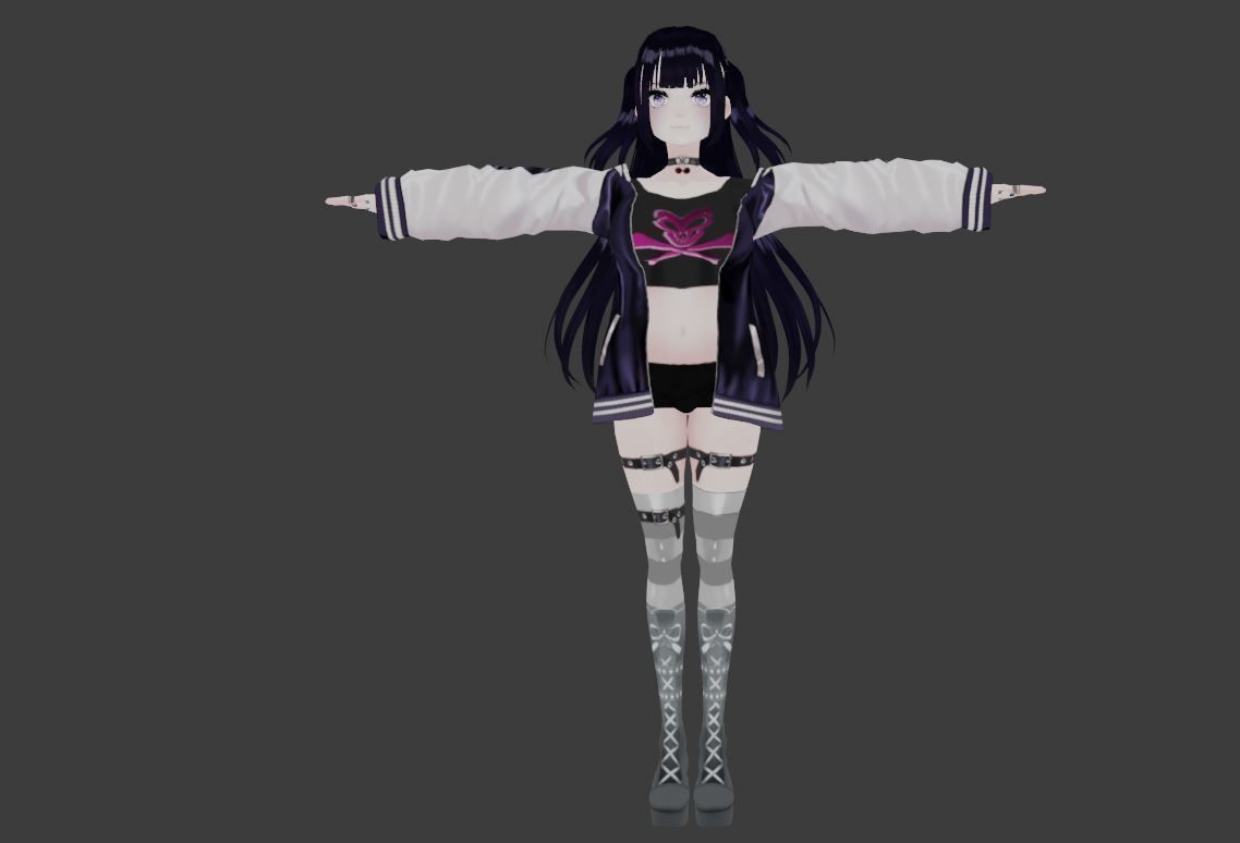 cute anime girl character c11 Low-poly 3D model_2