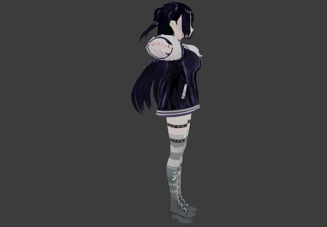 cute anime girl character c11 Low-poly 3D model_5