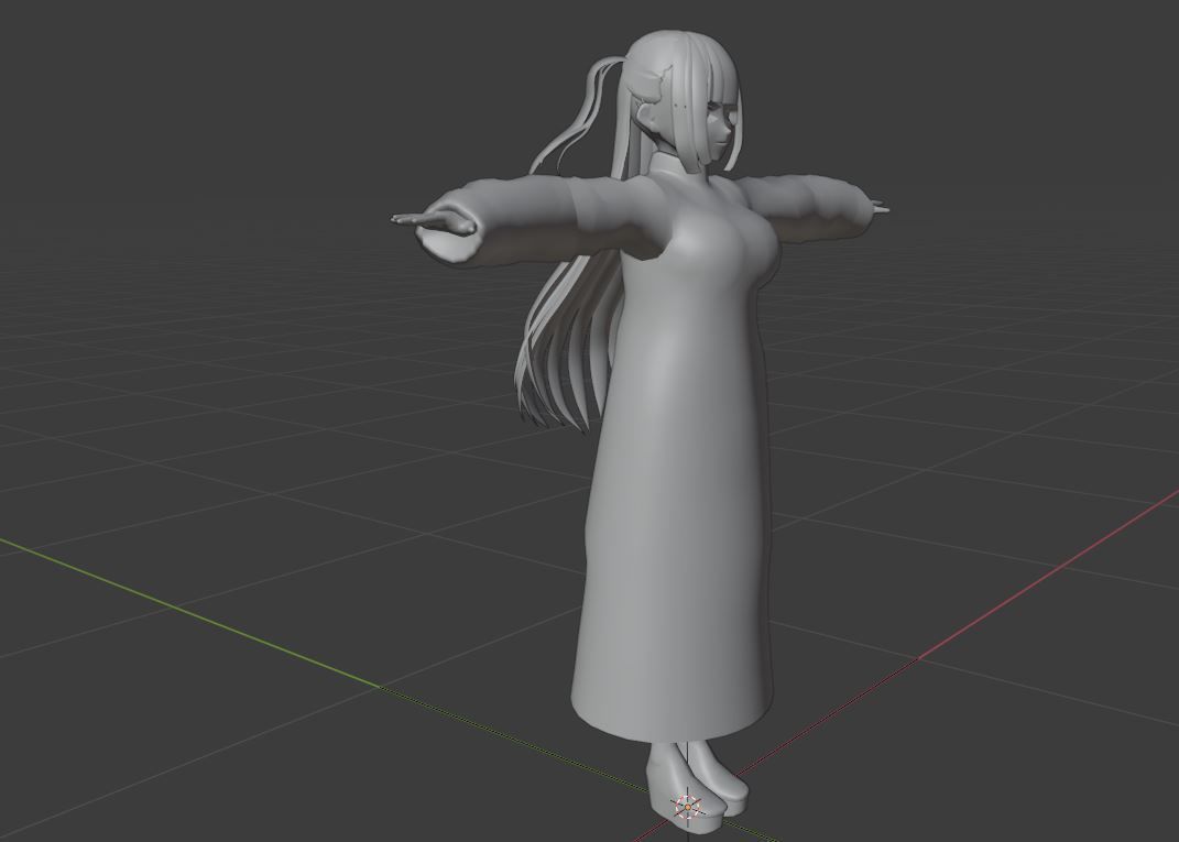 cute anime girl character c11 Low-poly 3D model_9