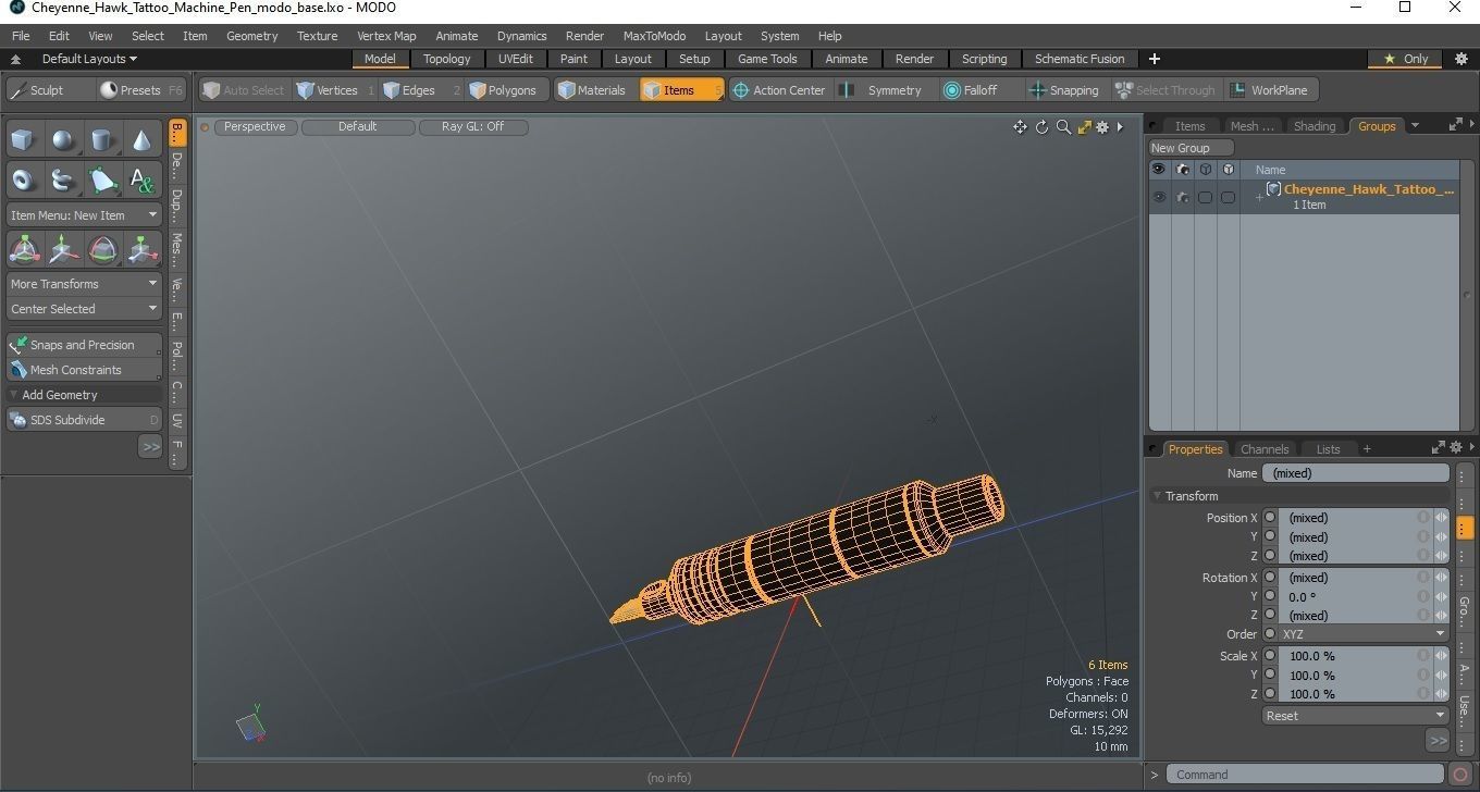 Cheyenne Hawk Tattoo Machine Pen 3D model_19
