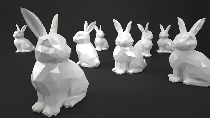 Low Poly Bunny Rabbit Low-poly 3D model