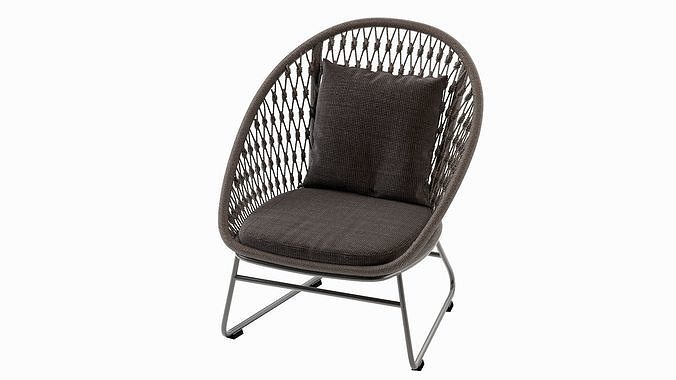 Outdoor Lounge Chair Coco Republic Bolletti 3D model 2