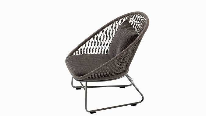 Outdoor Lounge Chair Coco Republic Bolletti 3D model 4