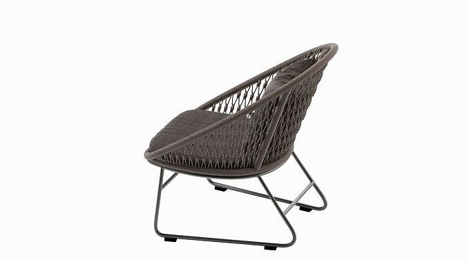 Outdoor Lounge Chair Coco Republic Bolletti 3D model 6