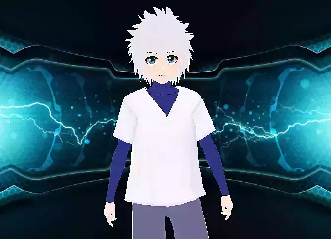 Killua Zoldyck- male avatar for vrchat vtubing also for gaming