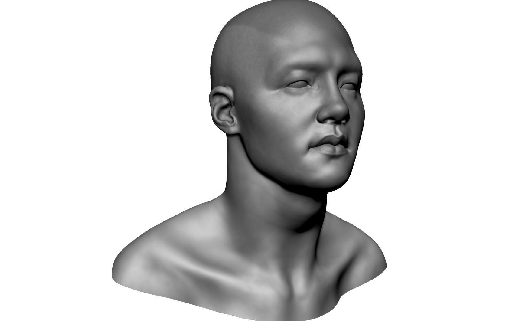 Asian Male Head 3D model_1