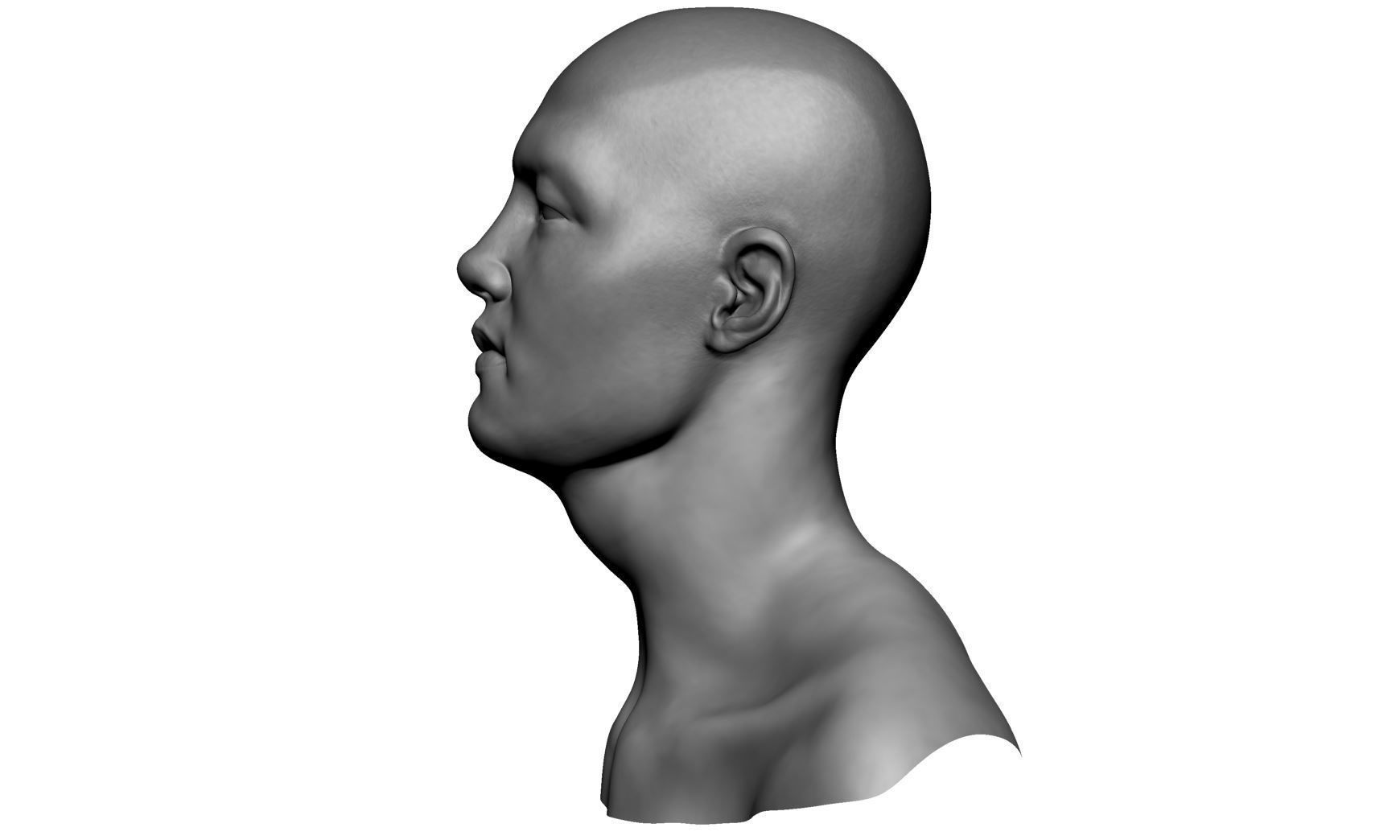 Asian Male Head 3D model_5