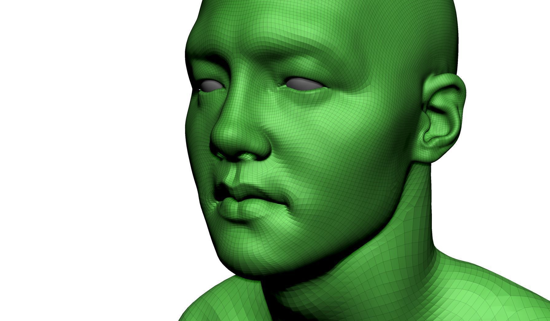Asian Male Head 3D model_11