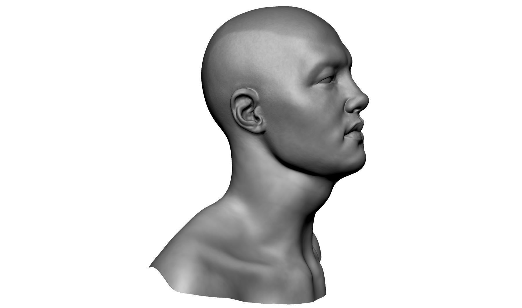 Asian Male Head 3D model_2