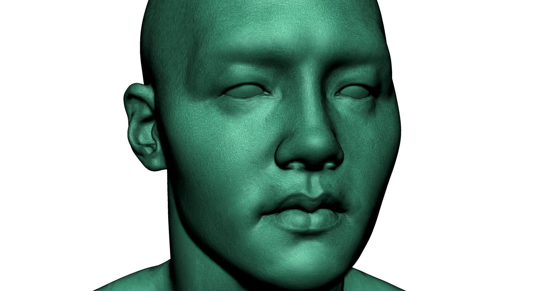 Asian Male Head 3D model_13