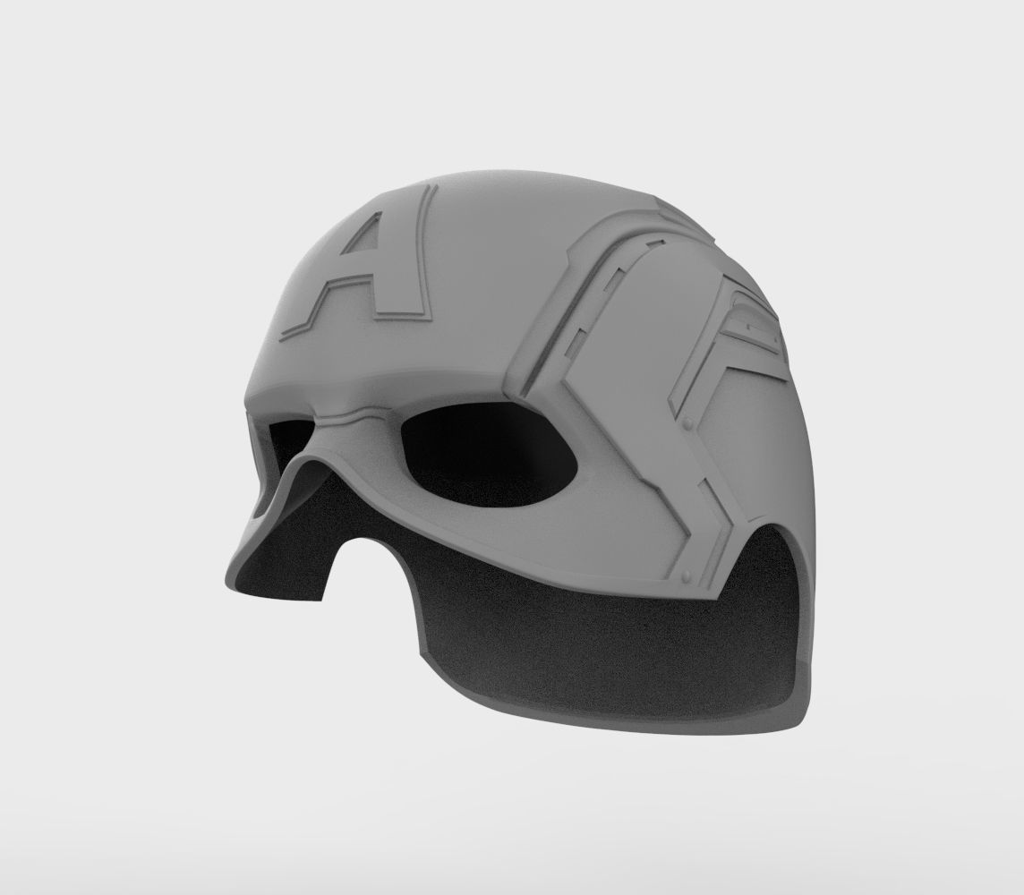Captain America Helmet Marvel Comic Cosplay 3D print model  3D print model_1