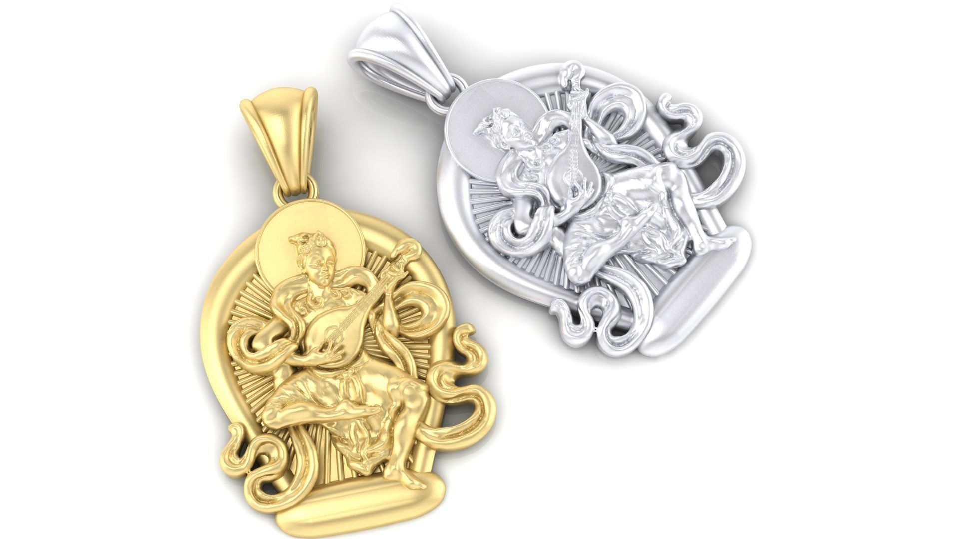 Necklaces Buddha 3D print model_4