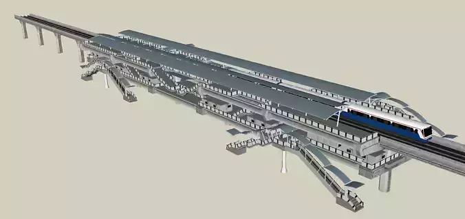 BTS station in thailand Free 3D model
