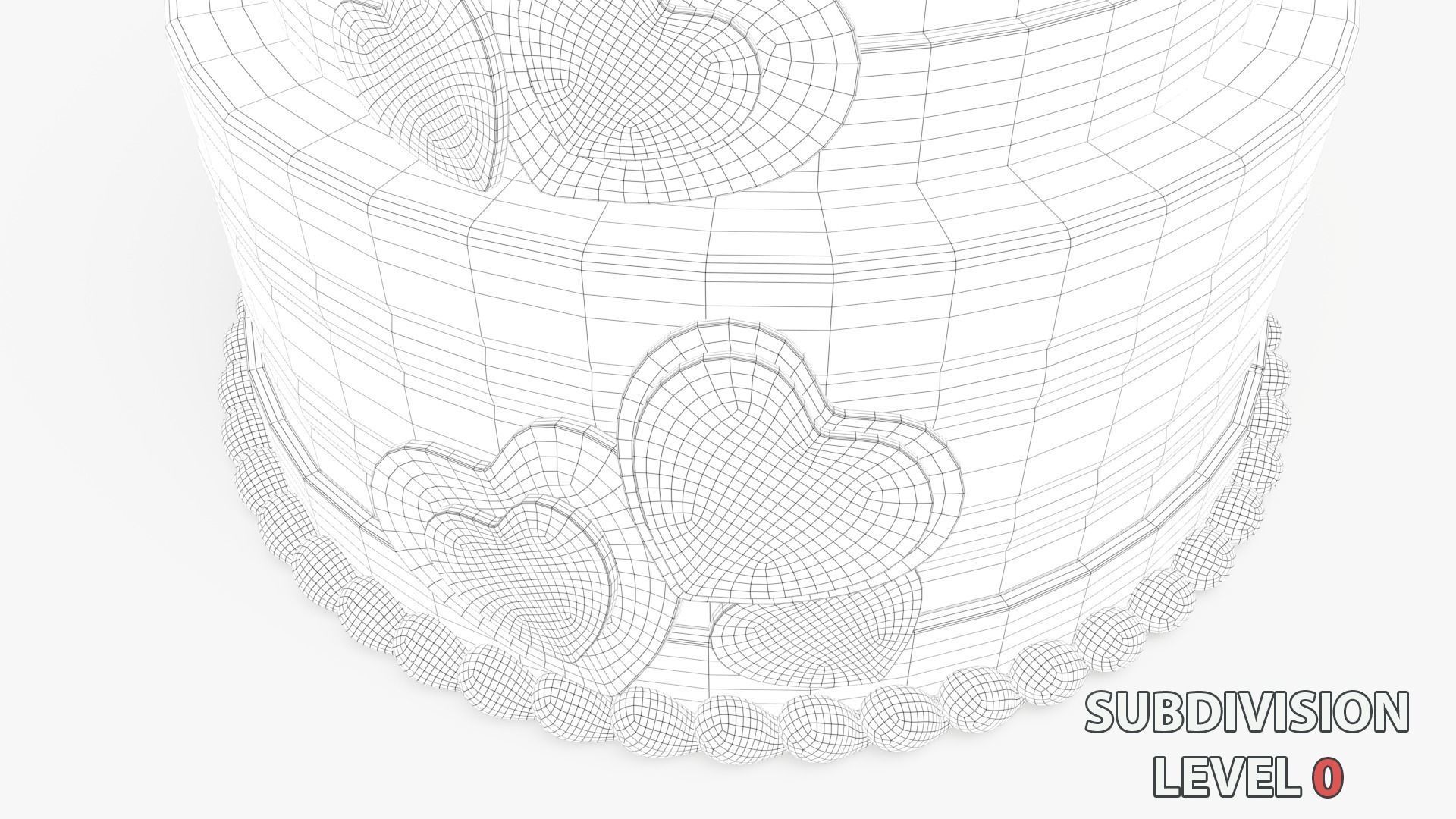 Valentine cake 3D model_11