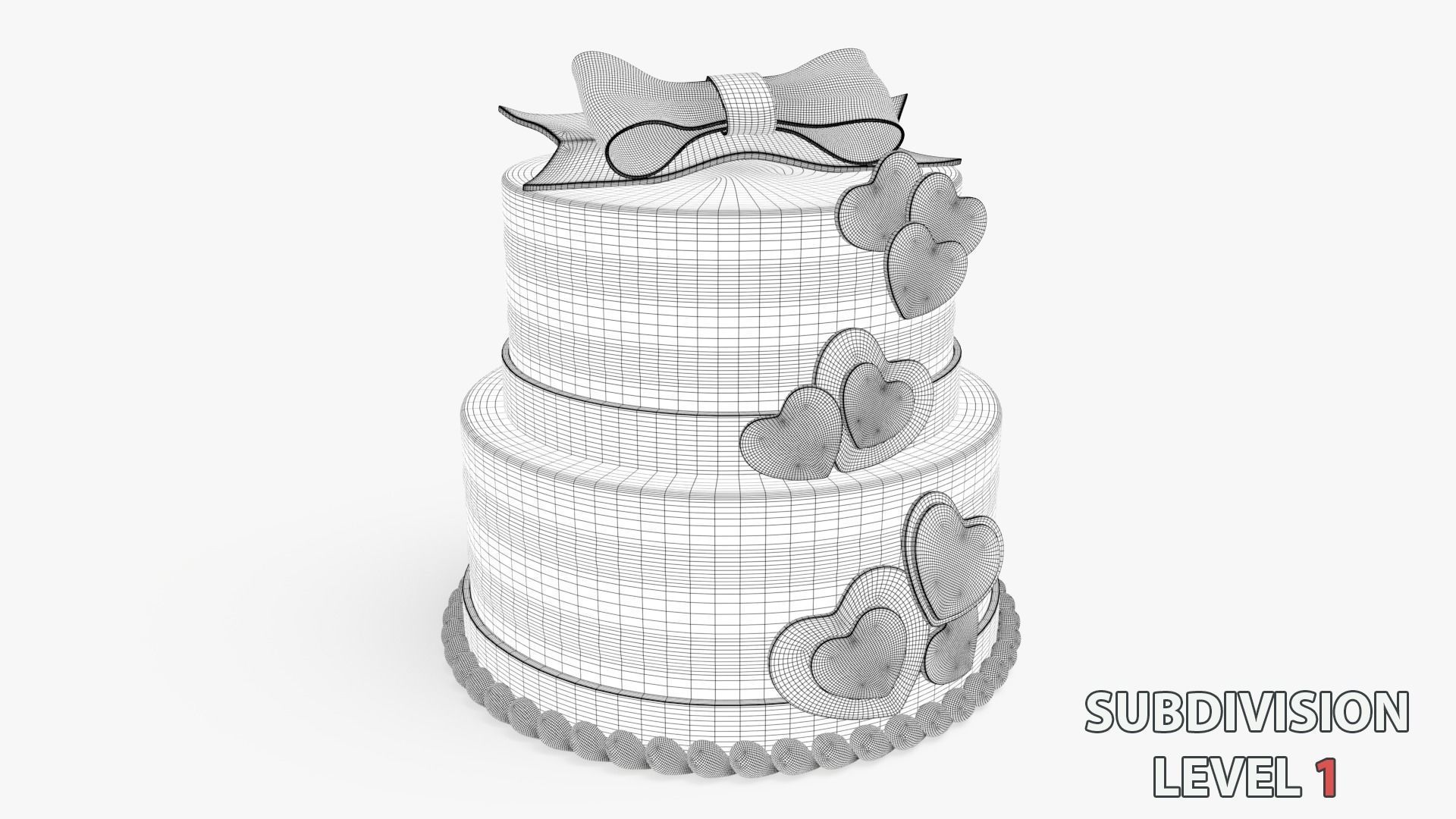 Valentine cake 3D model_6